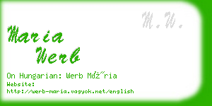 maria werb business card